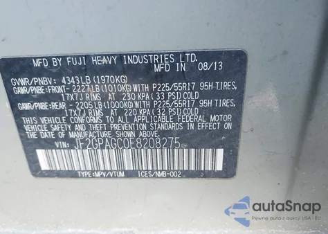 2014 Subaru Xv Crosstrek 2.0I Limited from USA, damaged, VIN JF2GPAGC0E8208275